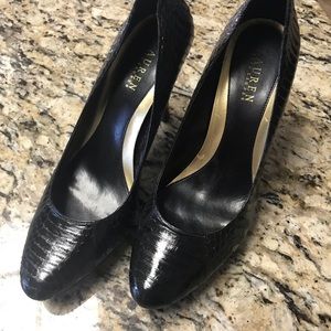 Ralph Lauren Black Leather Size 10 heels